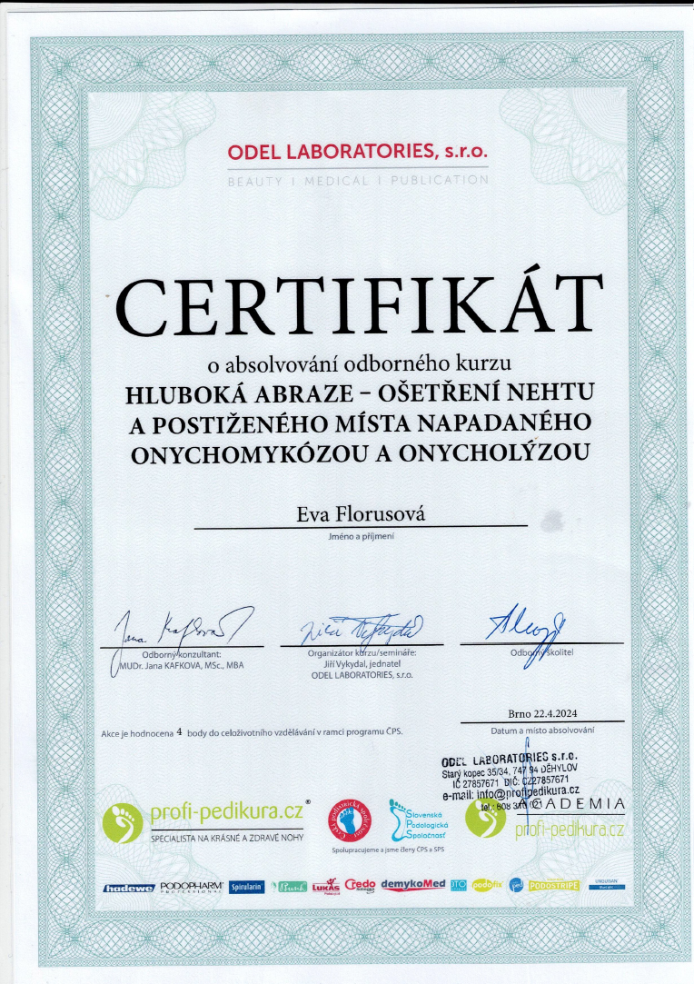 certifikat- hloubkova abraze